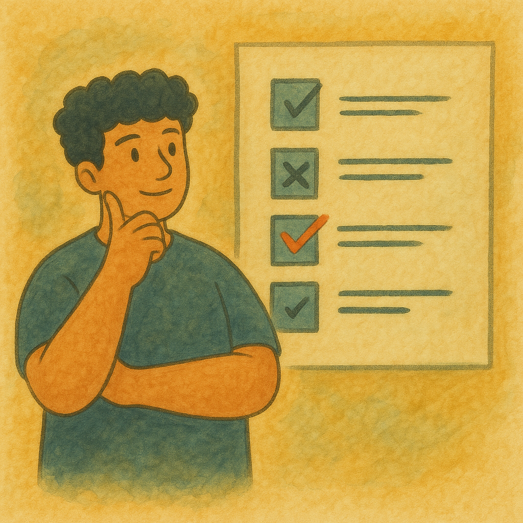 رجل يقيم قائمة مراجعة مالية